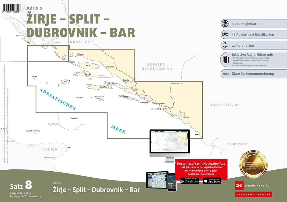 Seekarten Satz Adria2 DK Satz8 DK VerlagAusg.2025berichtigt